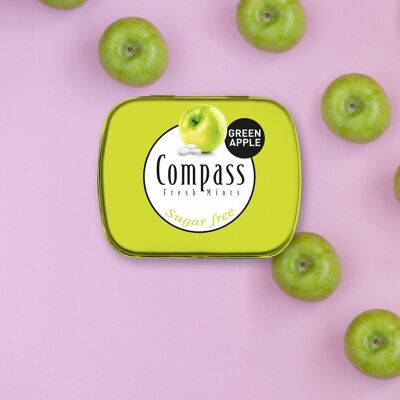 Breath Freshener Pastilles – Compass Mints – Green Apple 14g - Sugar Free
