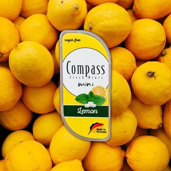 Pastilles rafraichissantes d'haleine – Compass mini – Citron 7g - sans sucre 1