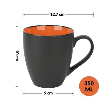MIAMIO - Set 6 tasses à café/tasse à café 350 ml - Collection Le Papillon (noir-multicolore) 6