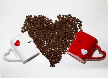MIAMIO - Ensemble de tasses à café en céramique/Kissing Mugs Cadeaux pour femmes/hommes/petit ami/petite amie pour mariage/Noël (rouge) 4