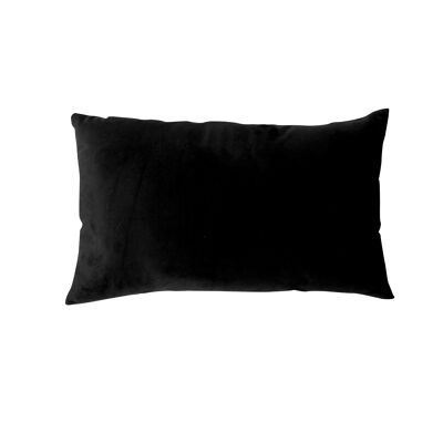 Rectangular cushion with removable cover, velvet, 30x50cm, Black, NOUNOURS Collection