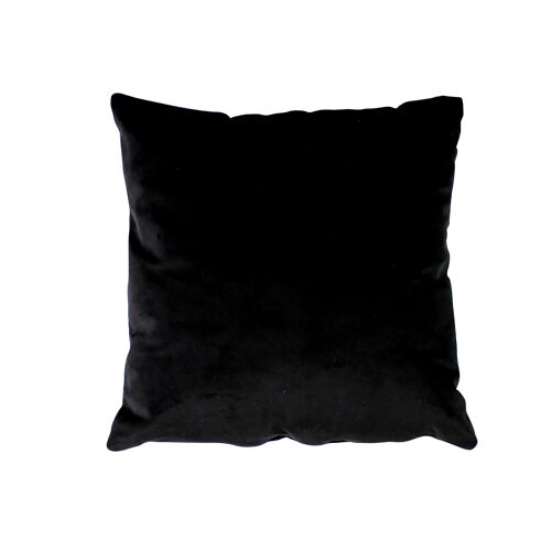 Coussin carré déhoussable, velours, 40x40cm, Noir, Collection NOUNOURS