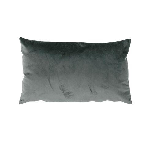 Coussin rectangulaire déhoussable, velours, 30x50cm, Gris Moyen, Collection NOUNOURS