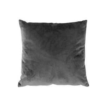 Coussin carré déhoussable, velours, 40x40cm, Gris Moyen, Collection NOUNOURS 1