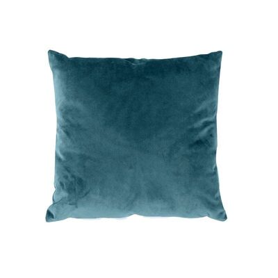 Cuscino quadrato sfoderabile, velluto, 40x40 cm, Blu Laguna, Collezione NOUNOURS