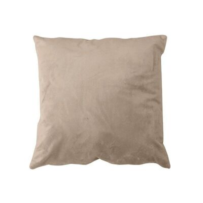 Square cushion with removable cover, velvet, 40x40cm, Natural Beige, NOUNOURS Collection