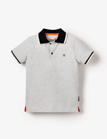 T-shirt Polo Bio - Gris Chiné 1