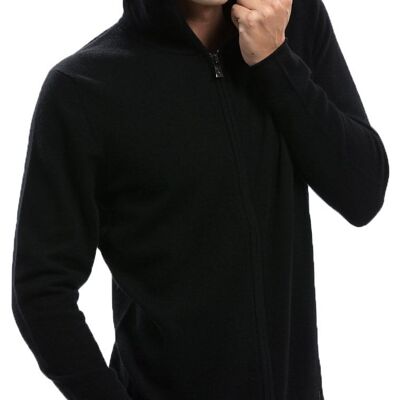 Men Black Zip Hoodie