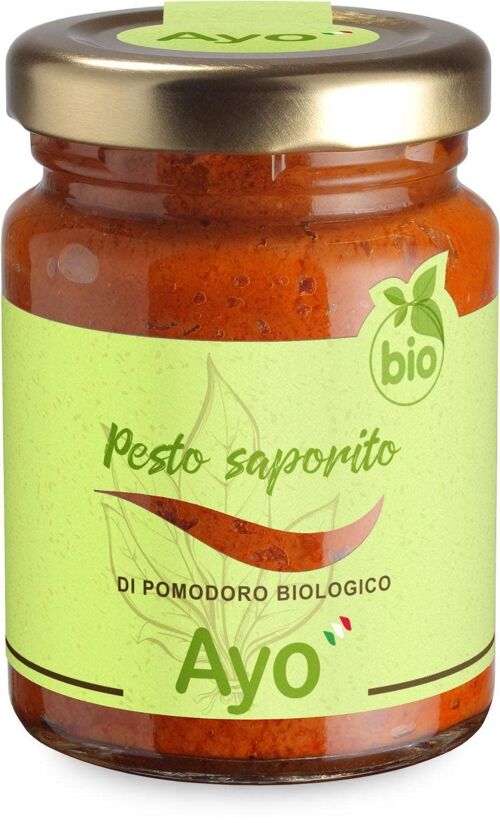 Pesto saporito di pomodoro biologico