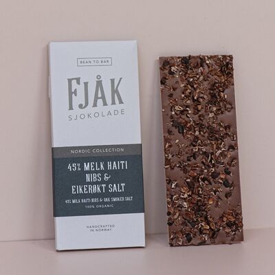 Fjåk 45% Milk Nibs & Oak Smoked Salt