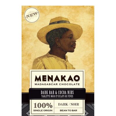 Menakao Dark Bar and Cocoa Nibs 100%