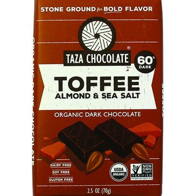 Taza Toffee, Almond and Sea Salt 60%