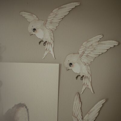 Confezione da 3 adesivi murali – Oh Birdie Fly!