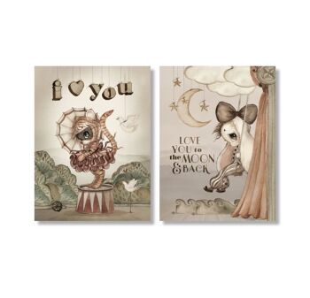 LOT DE 2 CARTES MOON LOVE 4