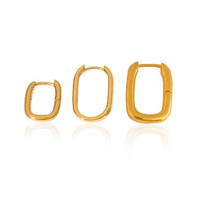 Oval hoops set extra gold