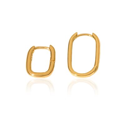 Oval hoops set gold