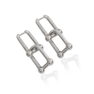 U-link earrings silver