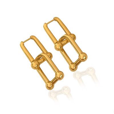 U-link earrings gold
