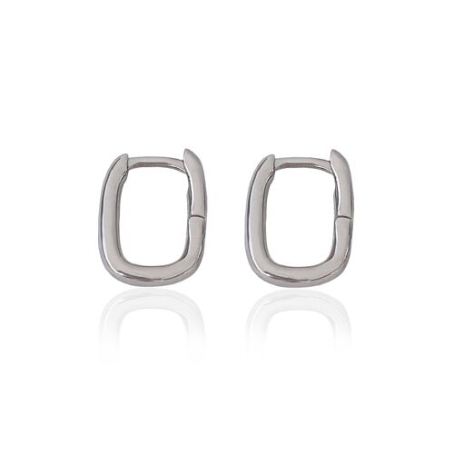 Oval mini hoops silver