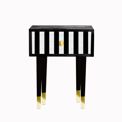 Tavolino Golden Detail (Black Stripes)