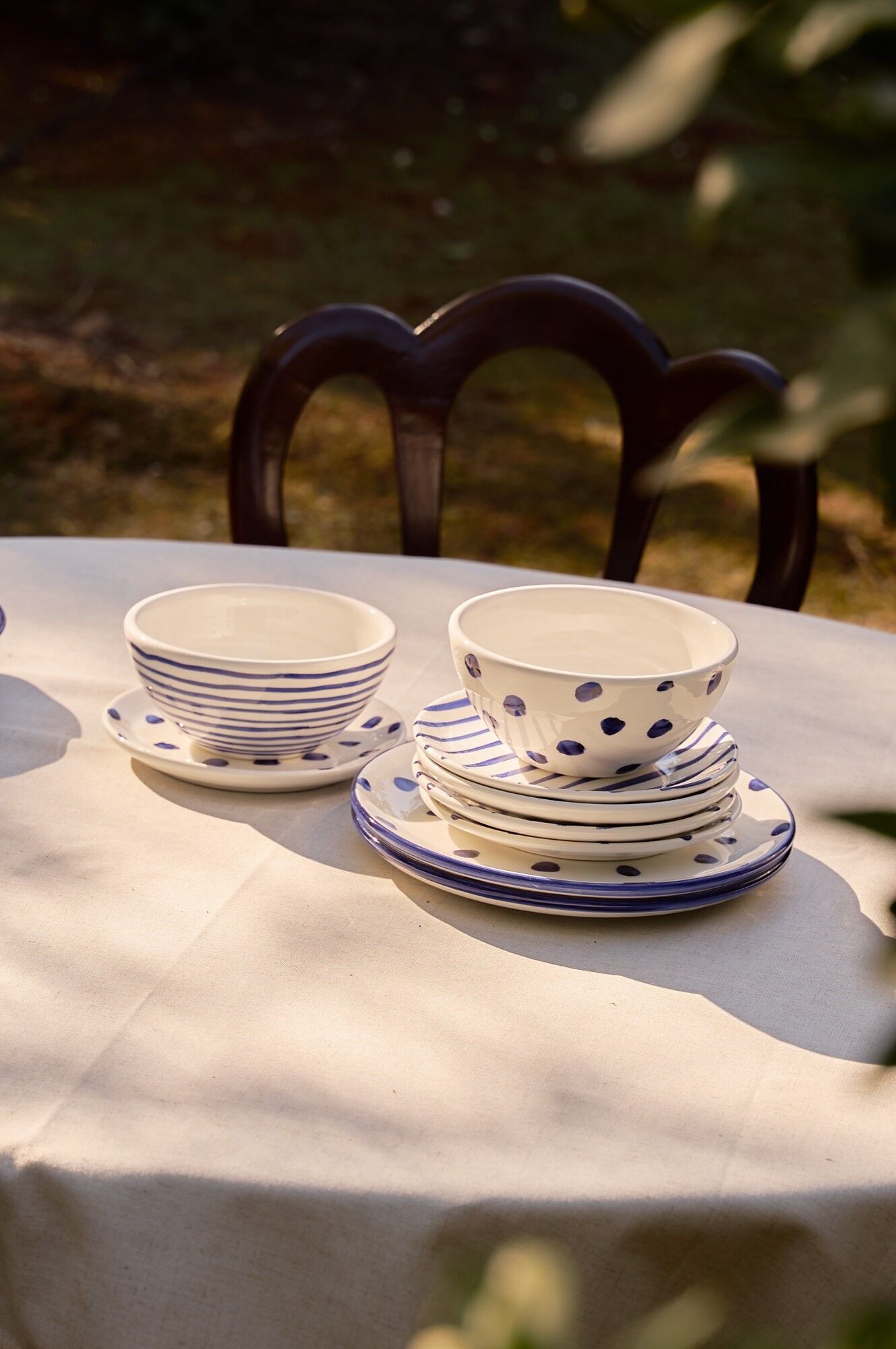 Set 2 Teller (blaue Punkte)