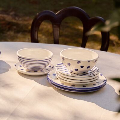 Set 2 Assiettes (Points Bleus)