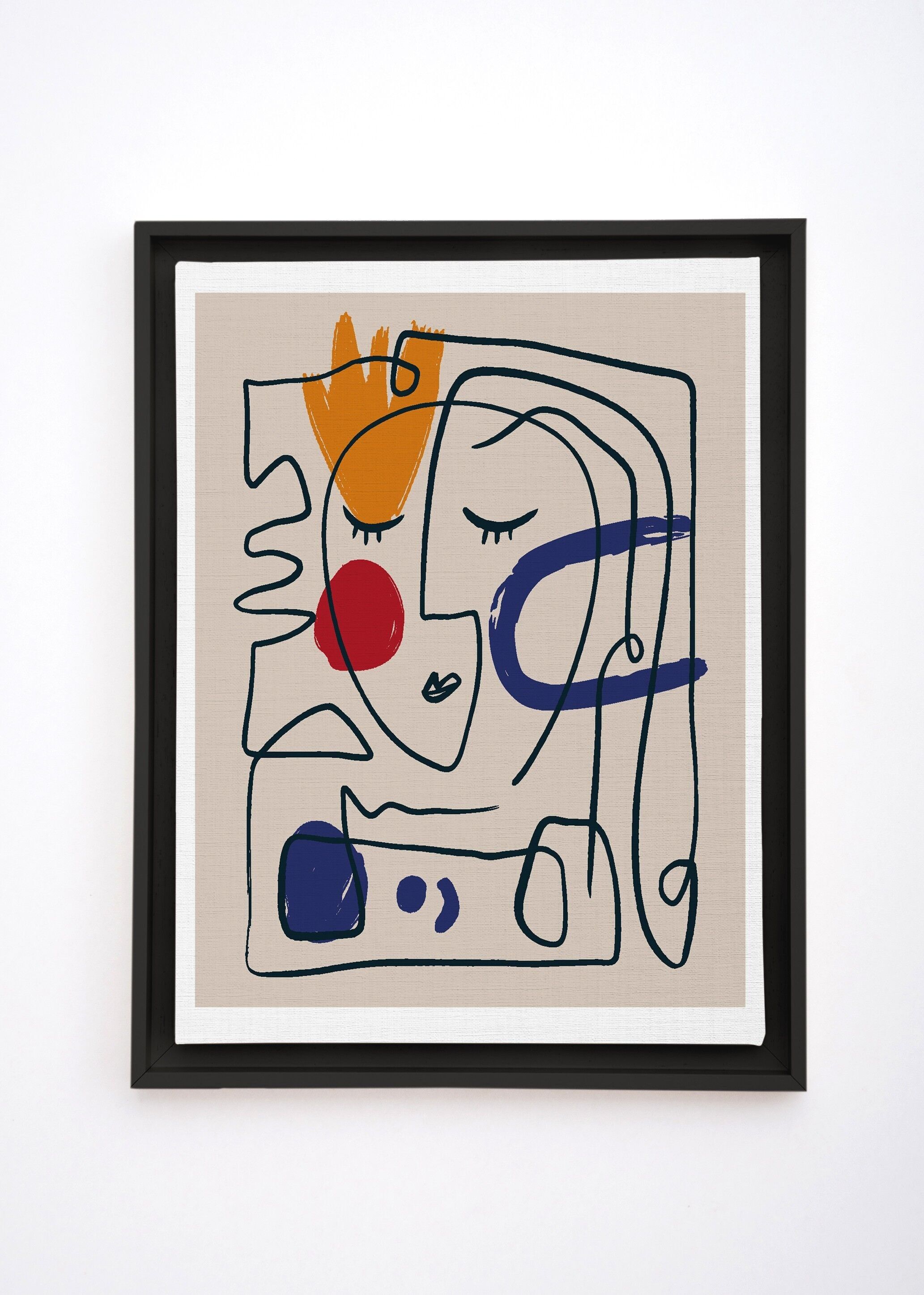 Schwebender Rahmen 60x40 Farbe (Abstraktes Gesicht)