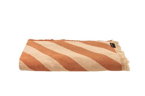 Jacquard Bedding Throw 240X240 (Terracota Lines)