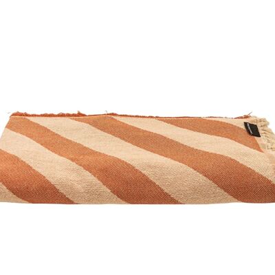 Jacquard Bedding Throw 240X240 (Terracota Lines)