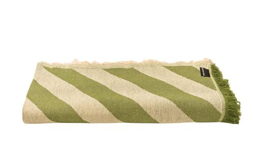 Jacquard Bedding Throw 240X240 (Green Lines)