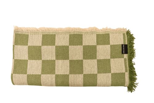 Jacquard Bedding Throw 240X240 (Green Checkerboard)