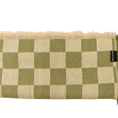 Jeté de lit Jacquard 240X240 (Damier Vert)