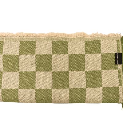Jacquard Bedding Throw 240X240 (Green Checkerboard)
