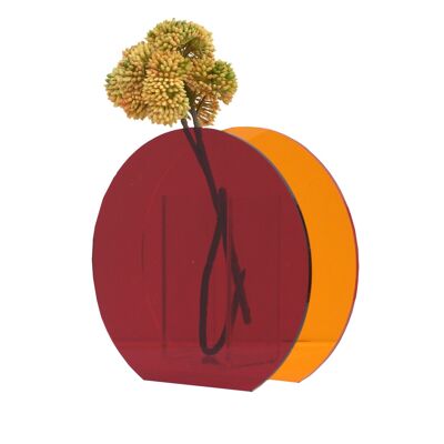 Acrylic Flower Vase (Red/Orange)