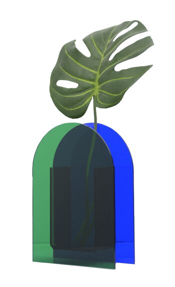 Vase à fleurs en acrylique (bleu/vert) 4