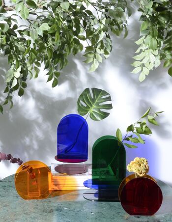 Vase à fleurs en acrylique (bleu/vert) 5