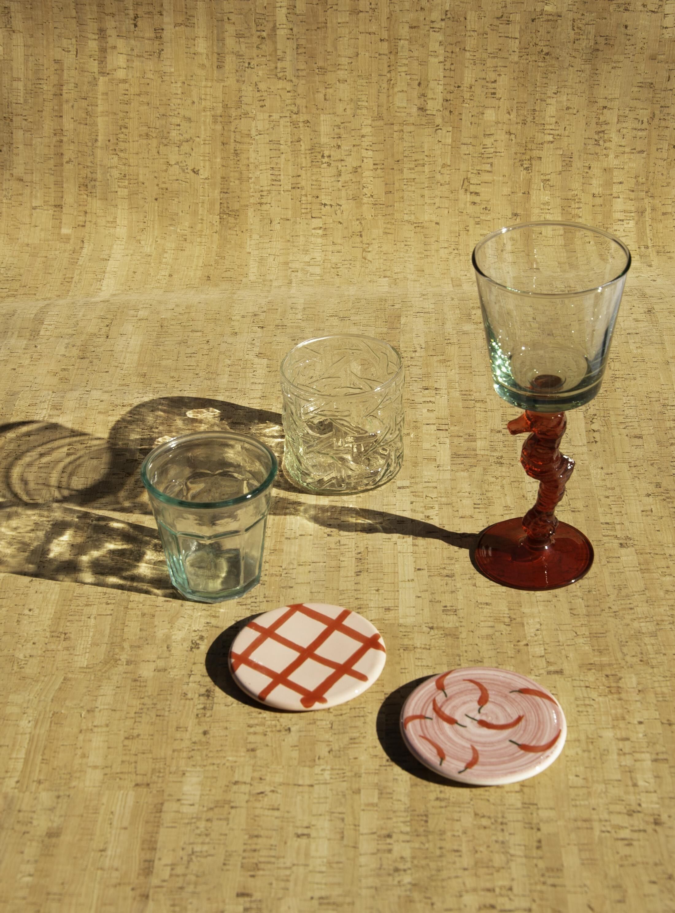 Set 2 Dessous de Verre en Céramique (Piments Rouges)