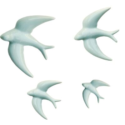 Set 4 Swallows Color (Aquamarine)