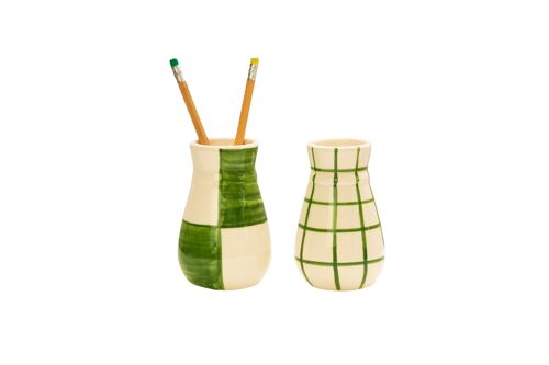 Set Ceramic Vase (Green)