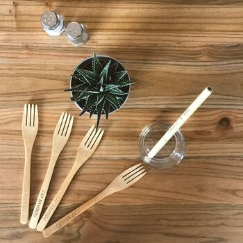 Fourchette réutilisables en bambou 2