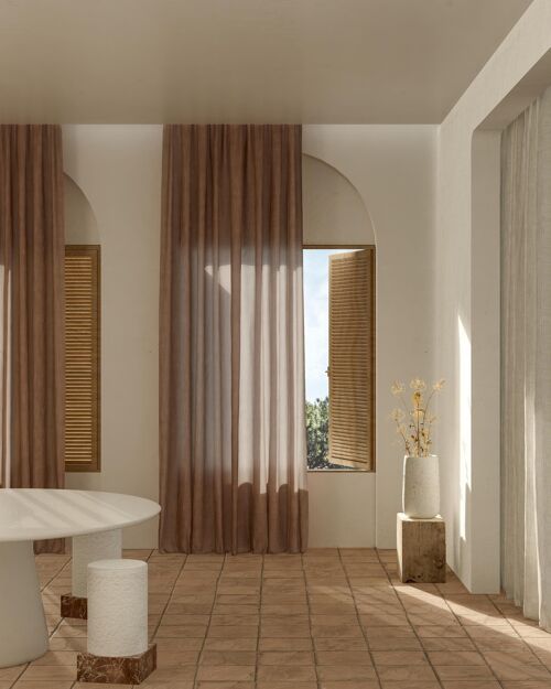 Pure Menorca Linen Curtain (Terracota)