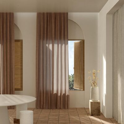 Pure Menorca Linen Curtain (Terracotta)