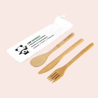 Kit de 3 cubiertos (tenedor+cuchara+cuchillo)