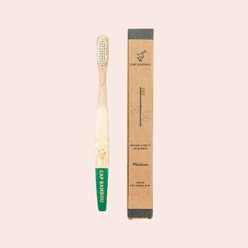 Brosse à dents en bambou pour adulte - poils médium 1