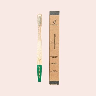 Brosse à dents en bambou pour adulte - poils médium