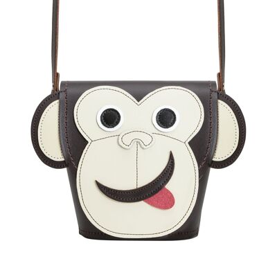 Mikey Monkey - Bolso barril de cuero hecho a mano con animales