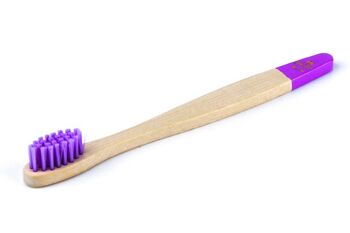 Brosse à dents pour enfants en bambou - violet 3