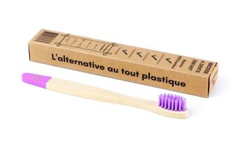 Brosse à dents pour enfants en bambou - violet 5
