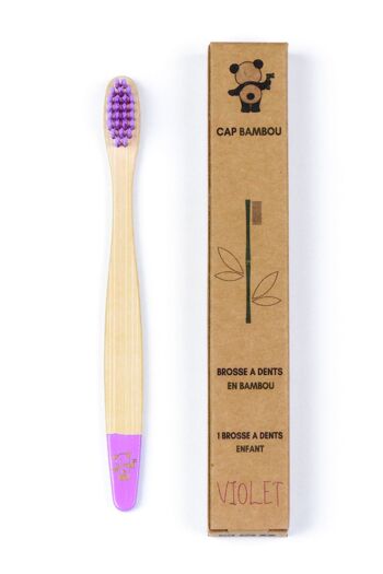 Brosse à dents pour enfants en bambou - violet 6