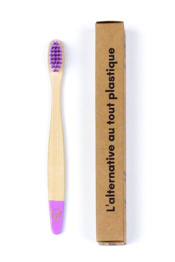 Brosse à dents pour enfants en bambou - violet 7